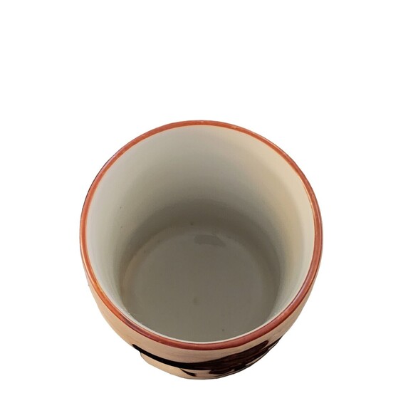 Japanese Daruma Yunomi Hand Painted Hand Made Teacup Mug Good Luck 4" Tall - Picture 6 of 7